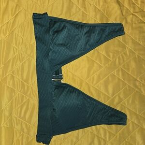 Xhilaration Dark Teal Ribbed Triangle Bikini Top